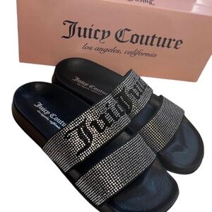 Juicy couture women’s rhinestone sandals slides size 6 brand new